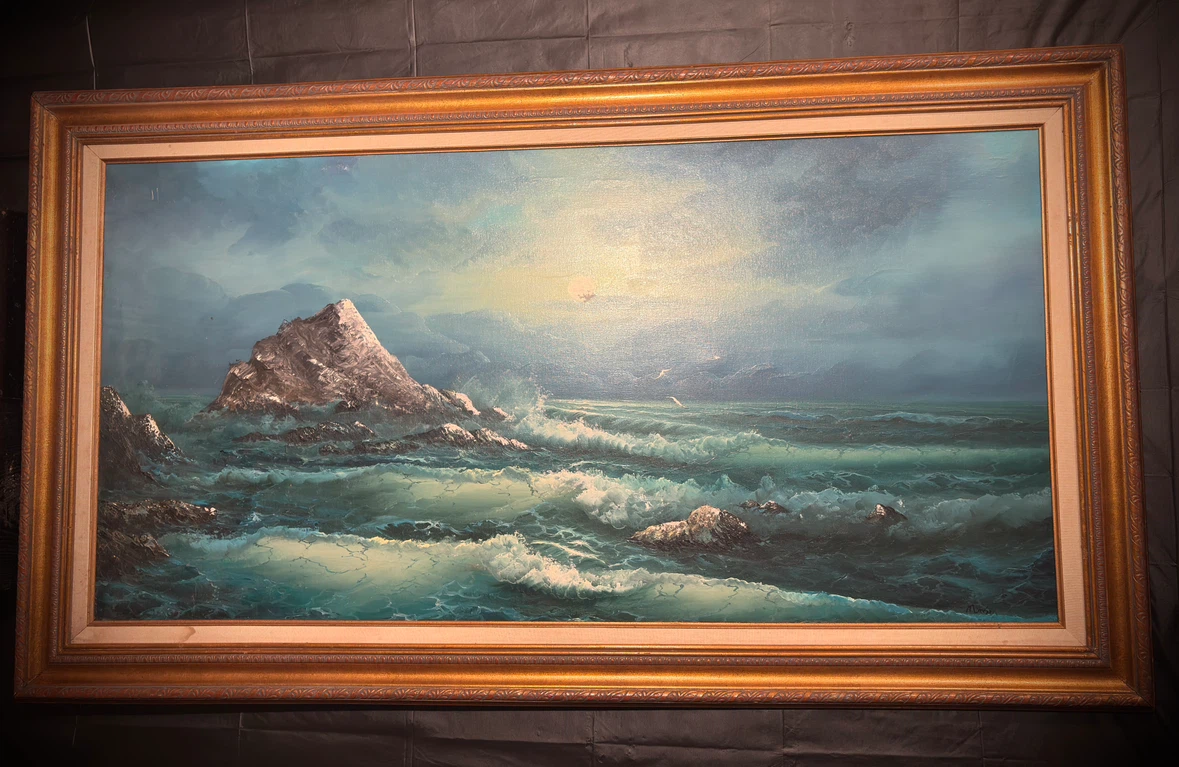 Large Vintage Oil Painting – Signed Larry Monson (Gallery Piece)