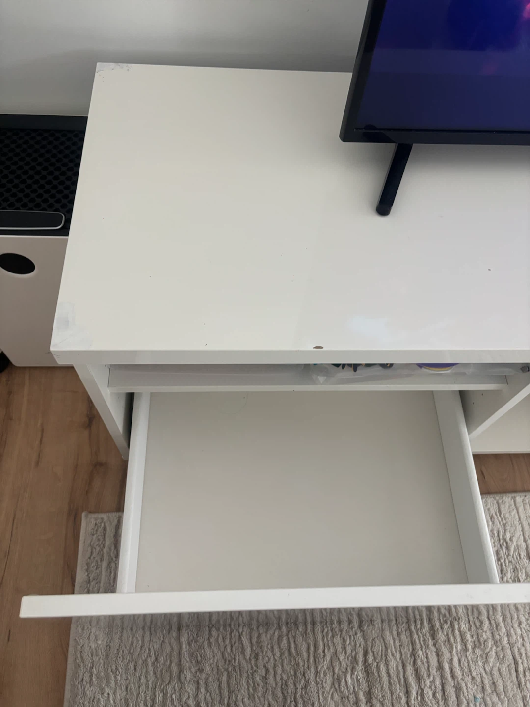 White Media Console TV Stand - photo 3