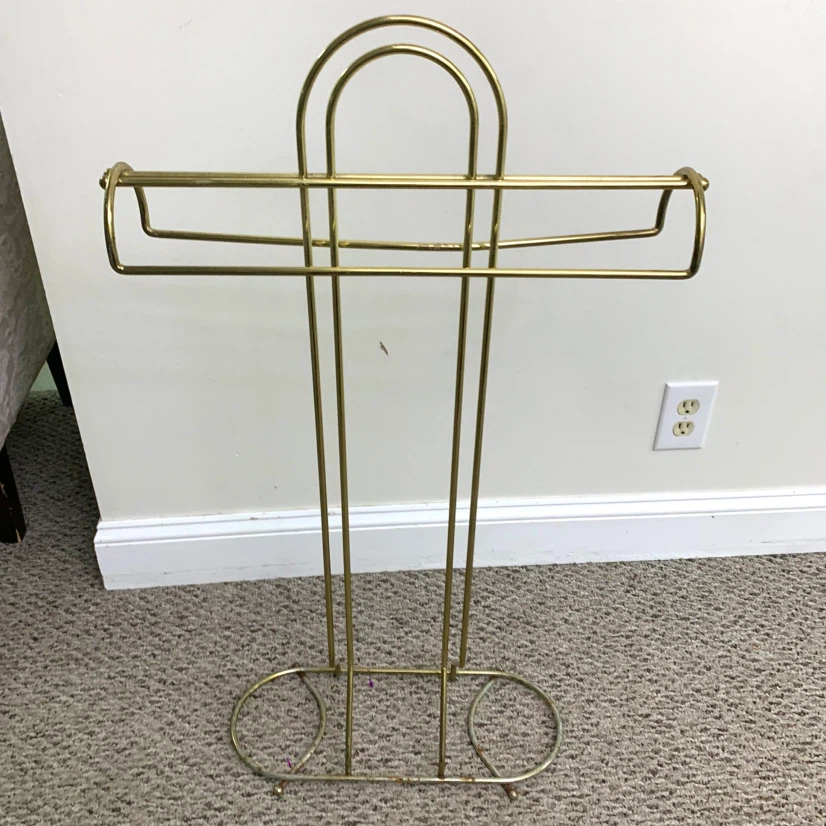 Vintage Brass Towel Rack Standing Bathroom Towel Holder Stand