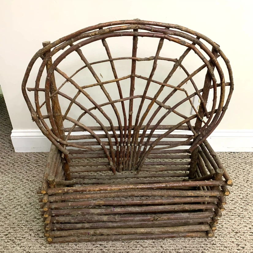 Rustic Twig Basket Garden Decor Decorative Outdoor Planter