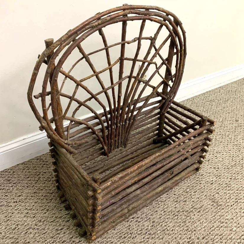 Rustic Twig Basket Garden Decor Decorative Outdoor Planter - photo 2
