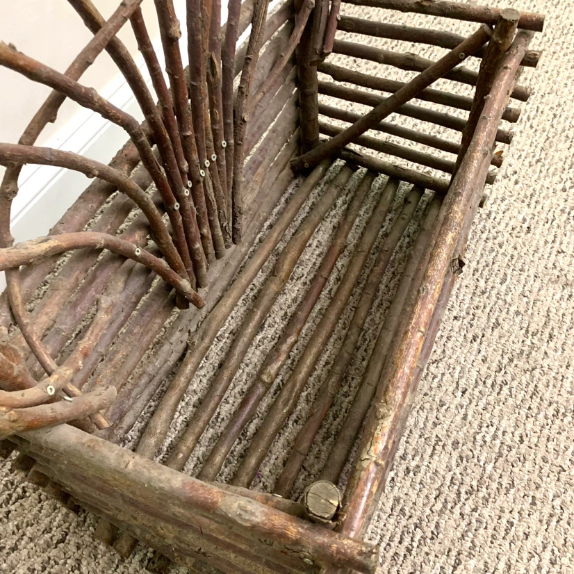 Rustic Twig Basket Garden Decor Decorative Outdoor Planter - photo 4
