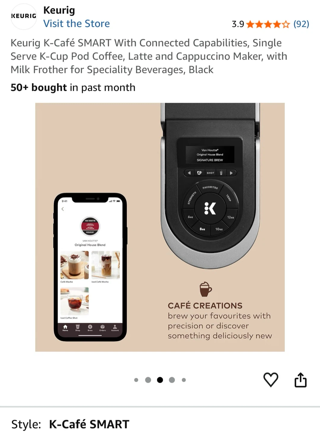 Keurig K-Café SMART Coffee Maker with Milk Frother, Black - photo 4