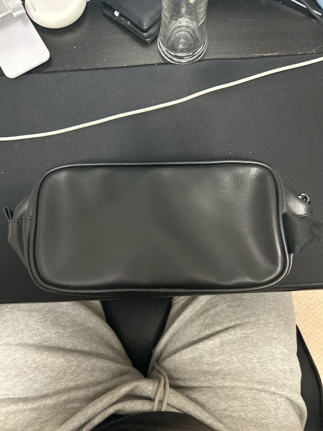 Bugatti Black Faux Leather Travel Toiletry Bag Pouch - photo 2