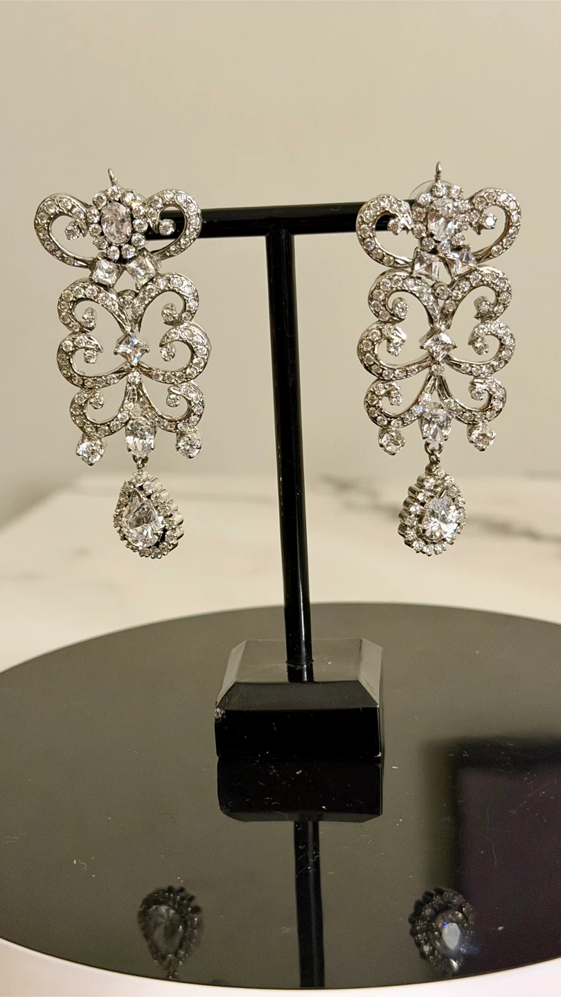 Rhodium plated AD Necklace and Earring Set - photo 4