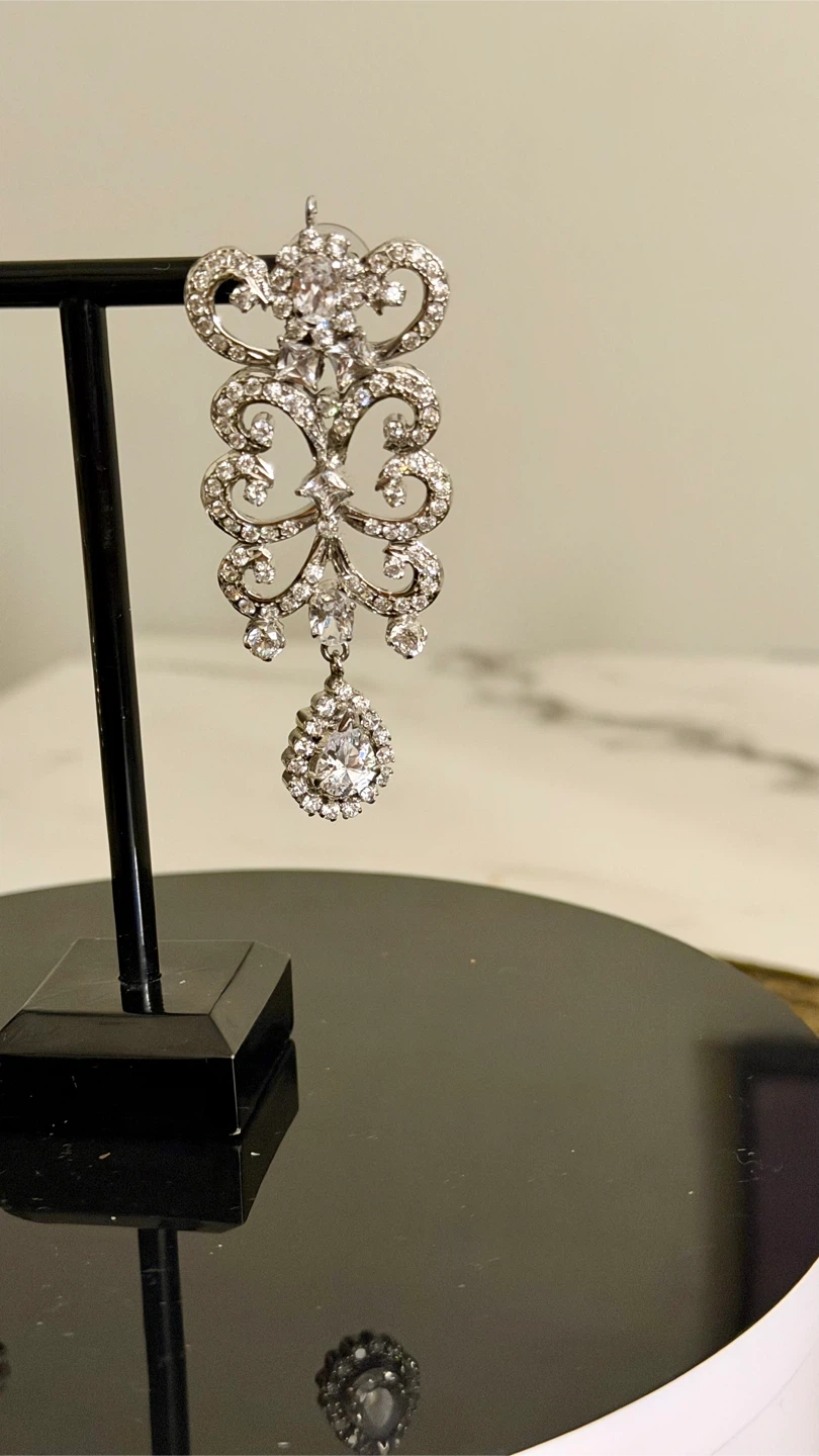 Rhodium plated AD Necklace and Earring Set - photo 5