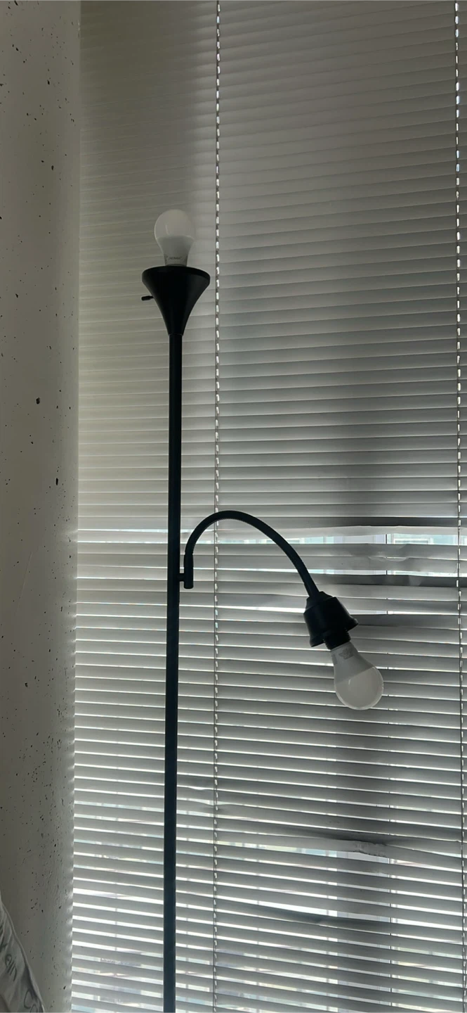 Black Combo Floor Lamp with Adjustable Reading Light - photo 2