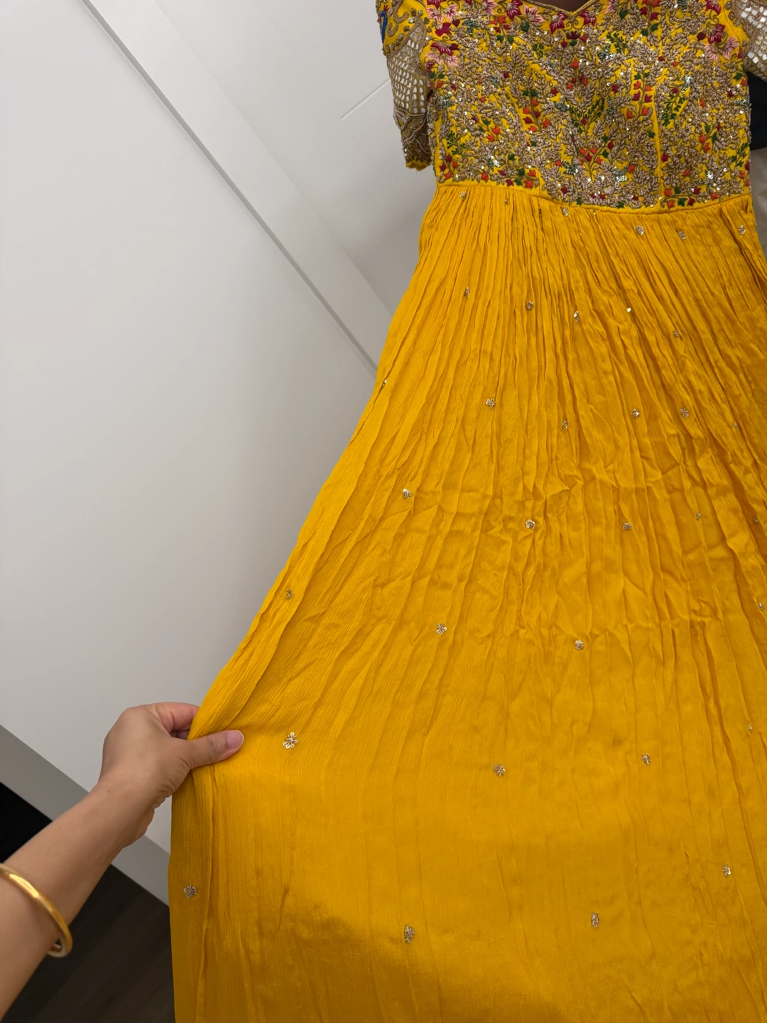 Yellow Embroidered Anarkali Dress - photo 2
