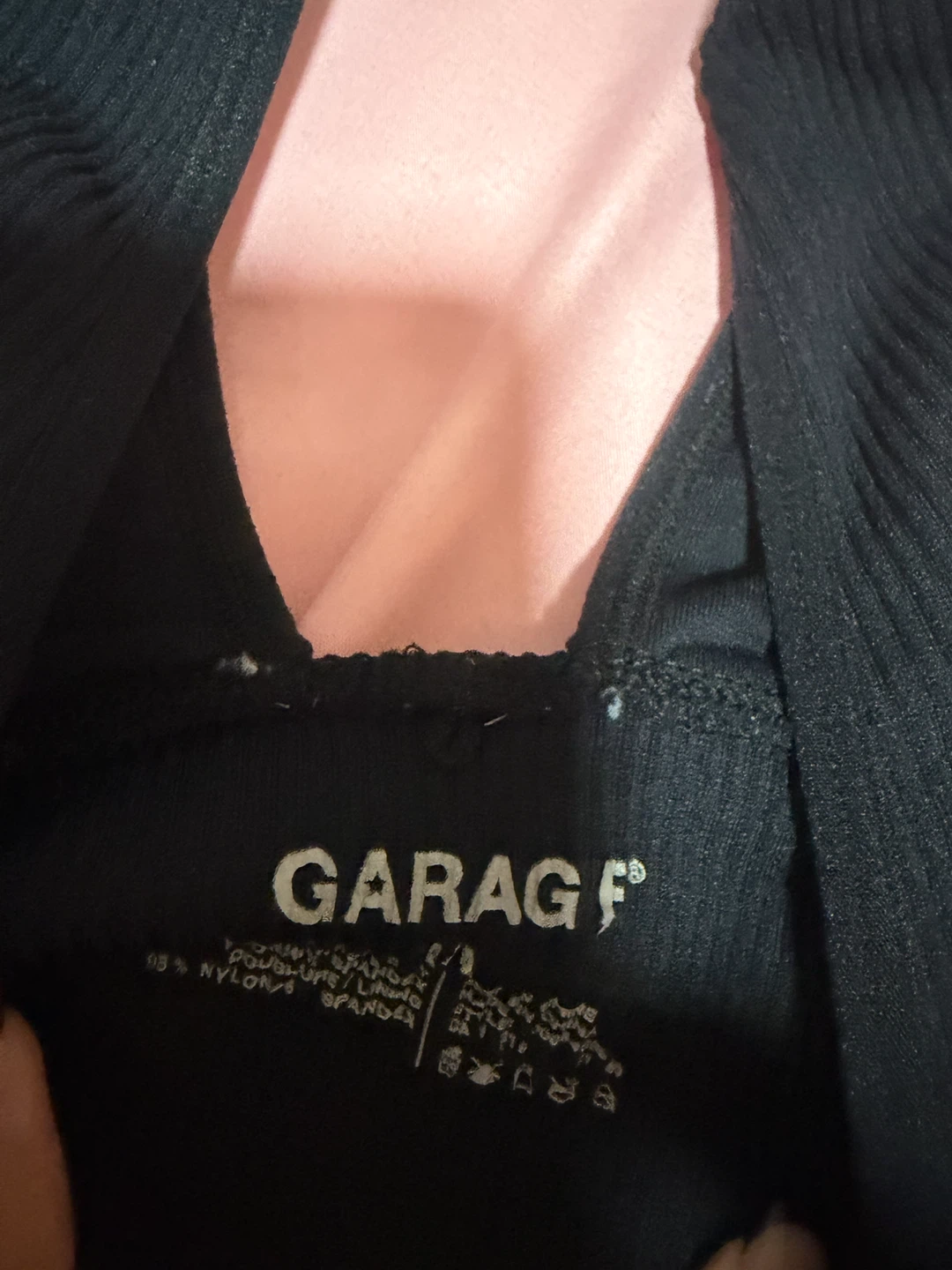 GARAGE Black Ribbed V-Neck Bralette - photo 2