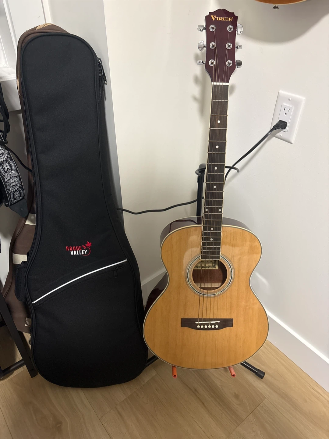 VINTOR acoustic guitar with a soft padded rouge bag