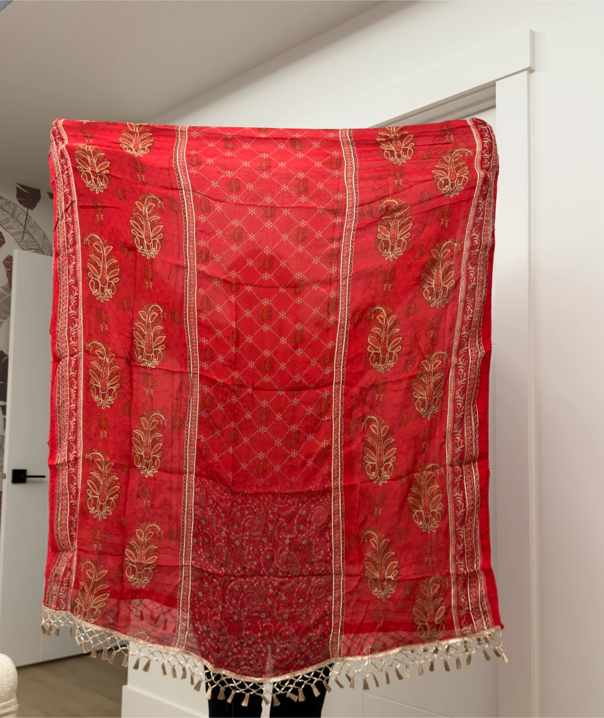 Red embroidered Kameez salwar  with dupatta - photo 3