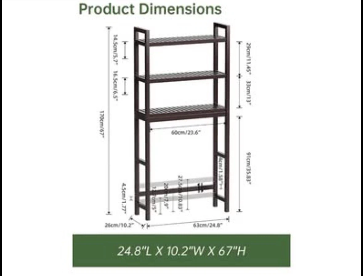 NEW IN BOX 3-Tier Over-the-Toilet Storage Shelf - photo 2