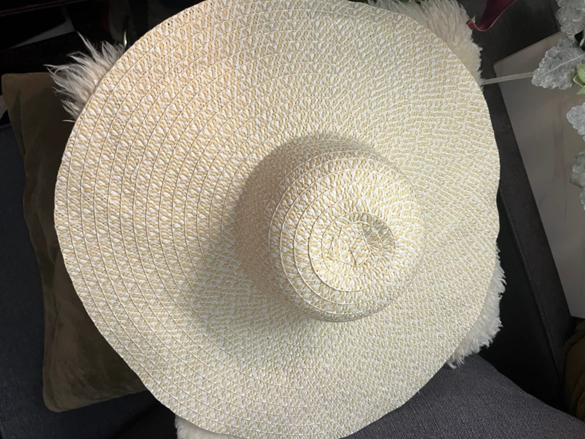 Oversized Extra Wide-Brim Woven Straw Sun Hat – 21.5" Diameter
