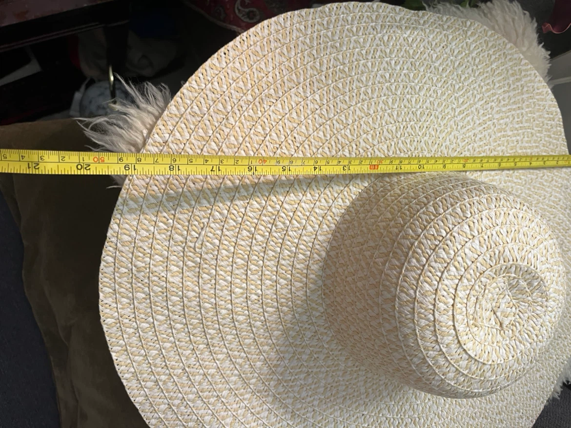 Oversized Extra Wide-Brim Woven Straw Sun Hat – 21.5" Diameter - photo 2