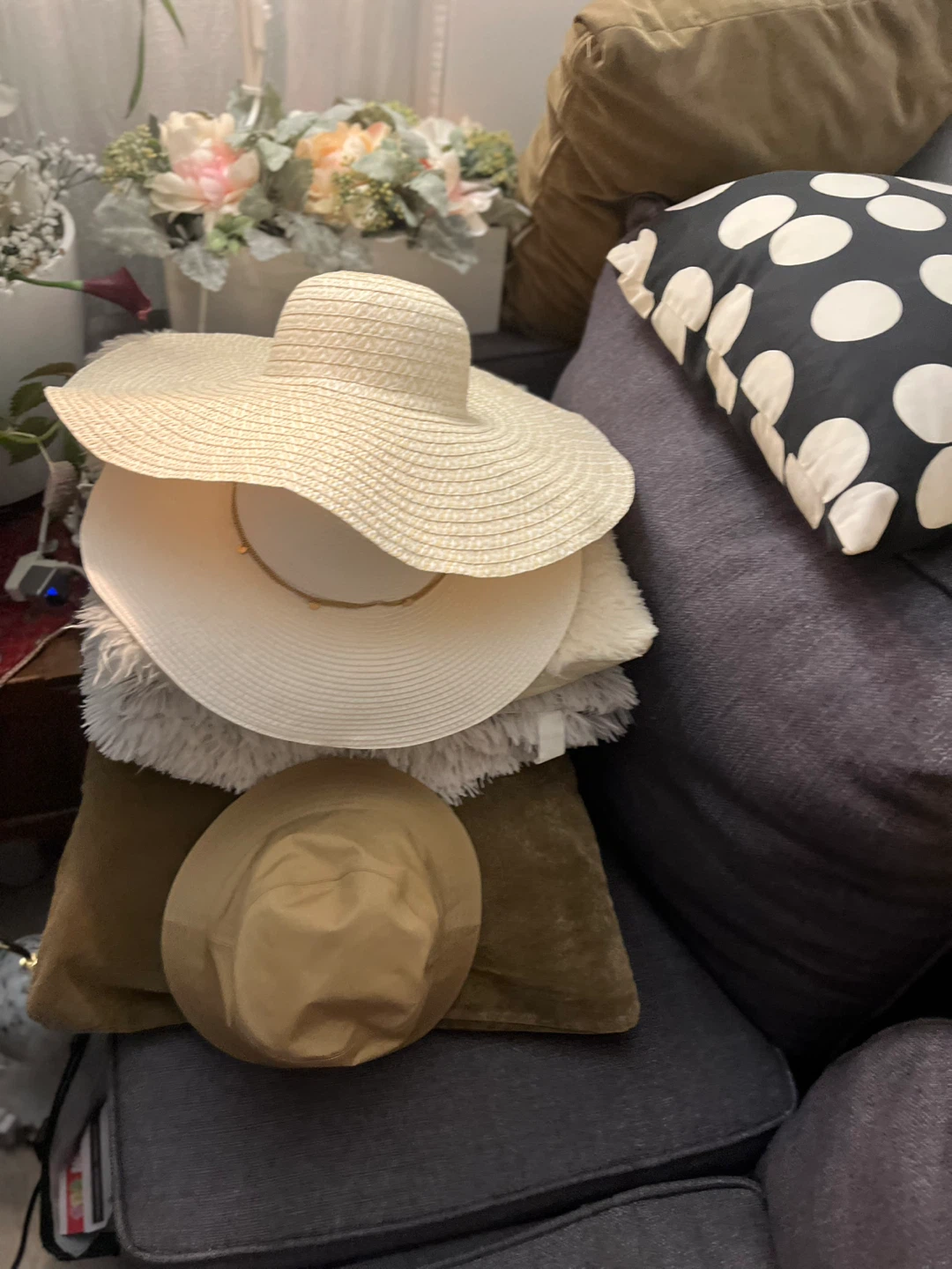 Set of 3 Women’s Summer H Brim, Beach Straw Hat & Tan Bucket - photo 2
