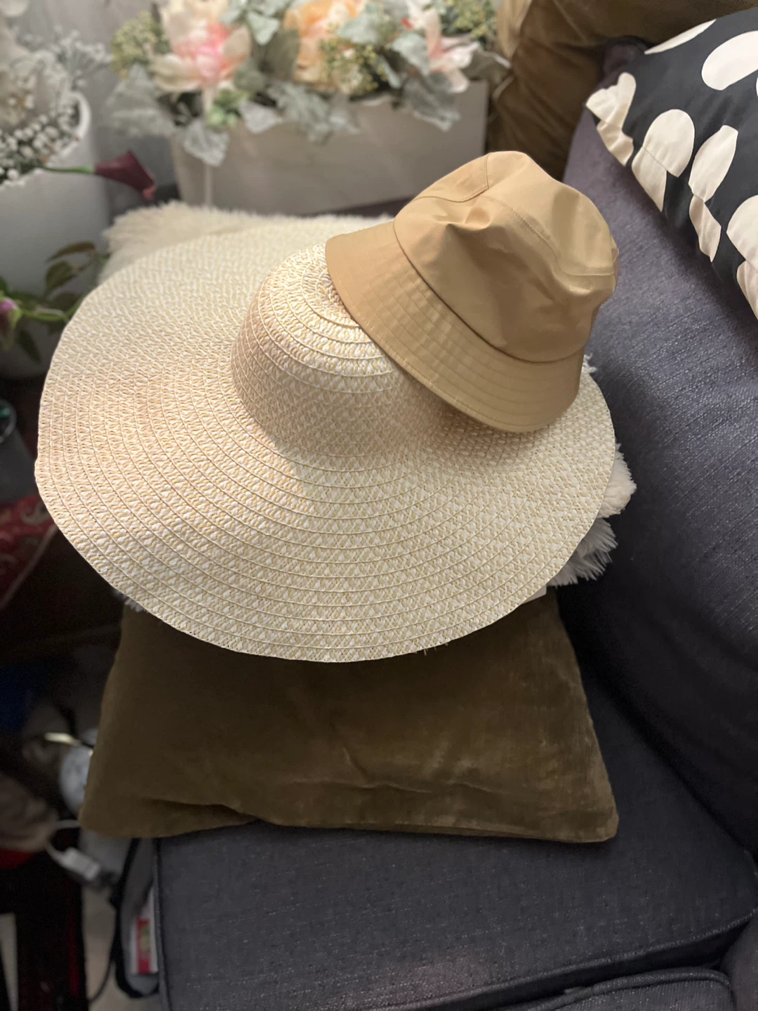 Set of 3 Women’s Summer H Brim, Beach Straw Hat & Tan Bucket - photo 3