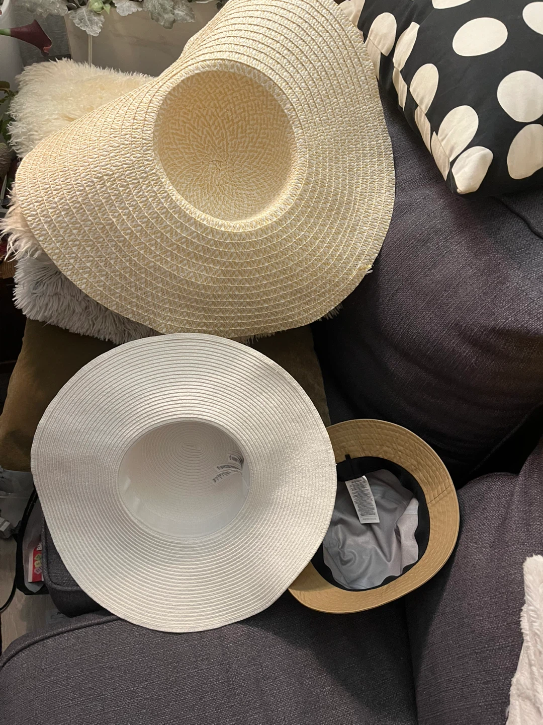 Set of 3 Women’s Summer H Brim, Beach Straw Hat & Tan Bucket - photo 4