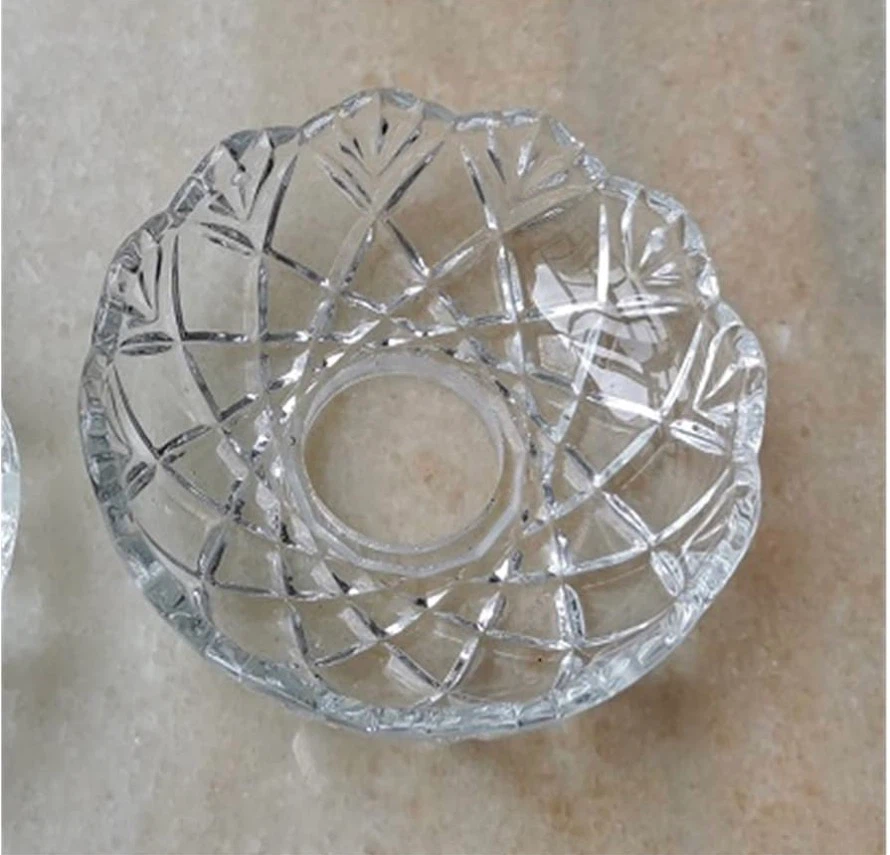 5Pcs Glass Crystal Dia100mm Bobeches Bowl, Lamp Elbow Support