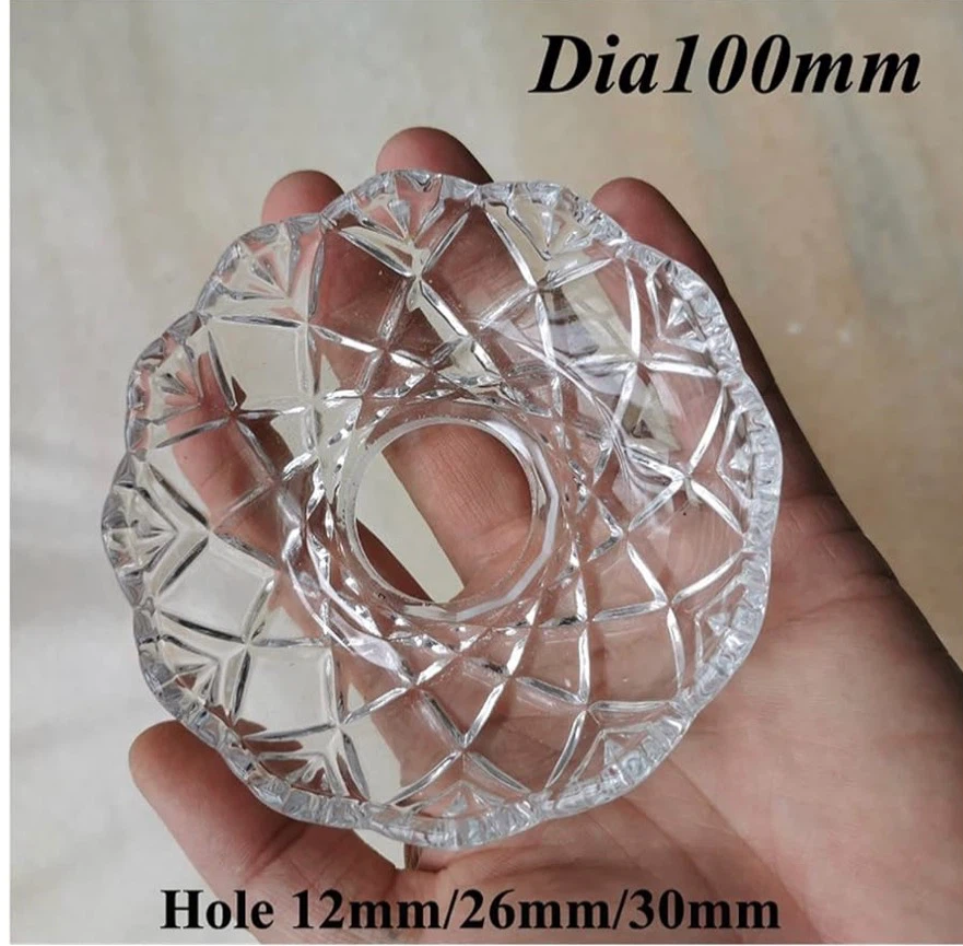 5Pcs Glass Crystal Dia100mm Bobeches Bowl, Lamp Elbow Support - photo 2
