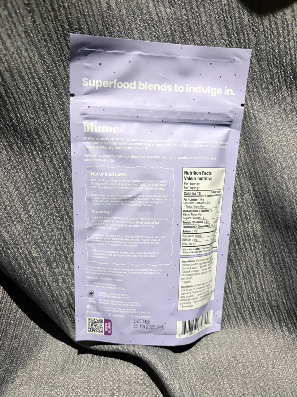 Blume Blue Lavender Superfood Latte 100g - photo 2