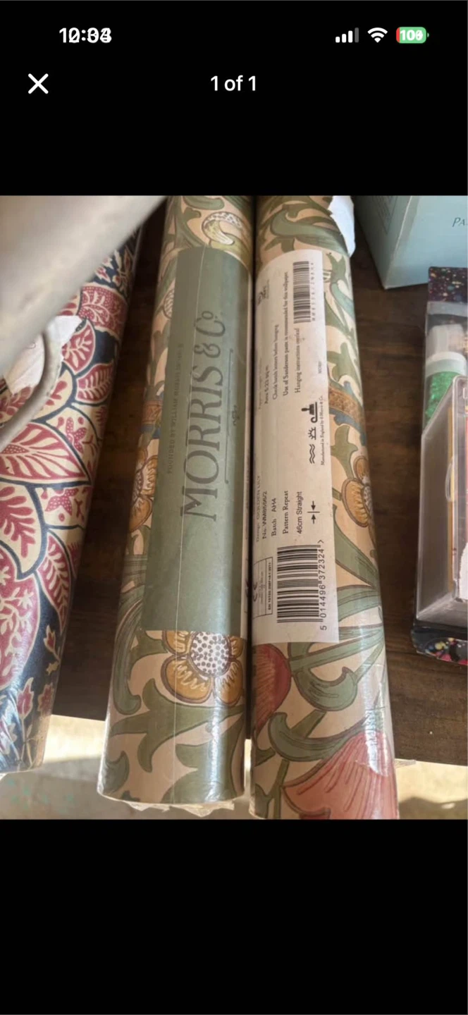 3 Rolls Authentic Morris & Co. "Golden Lily" Wallpaper