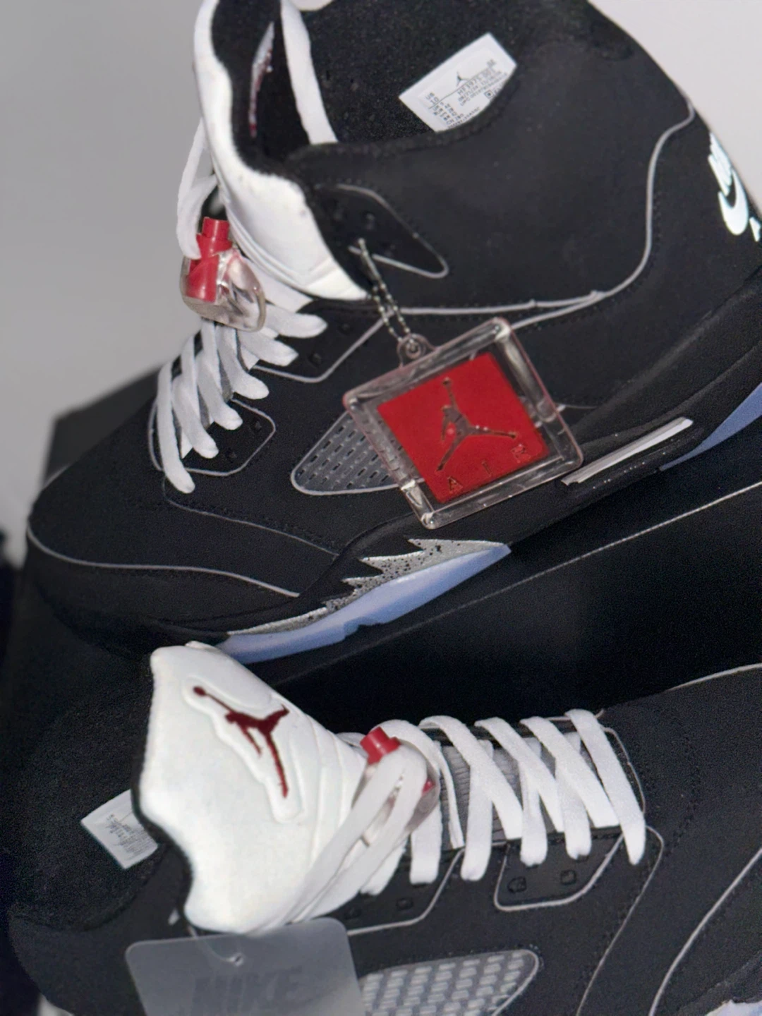 Air Jordan 5 Retro Black and White Sneakers - photo 3
