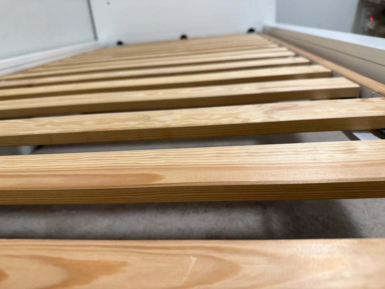 White IKEA Single Bed Frame with Slats - photo 4