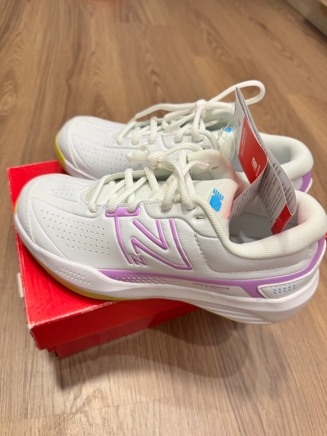 New Balance 696 Tennis Shoes White/Purple Size 8 US - photo 3