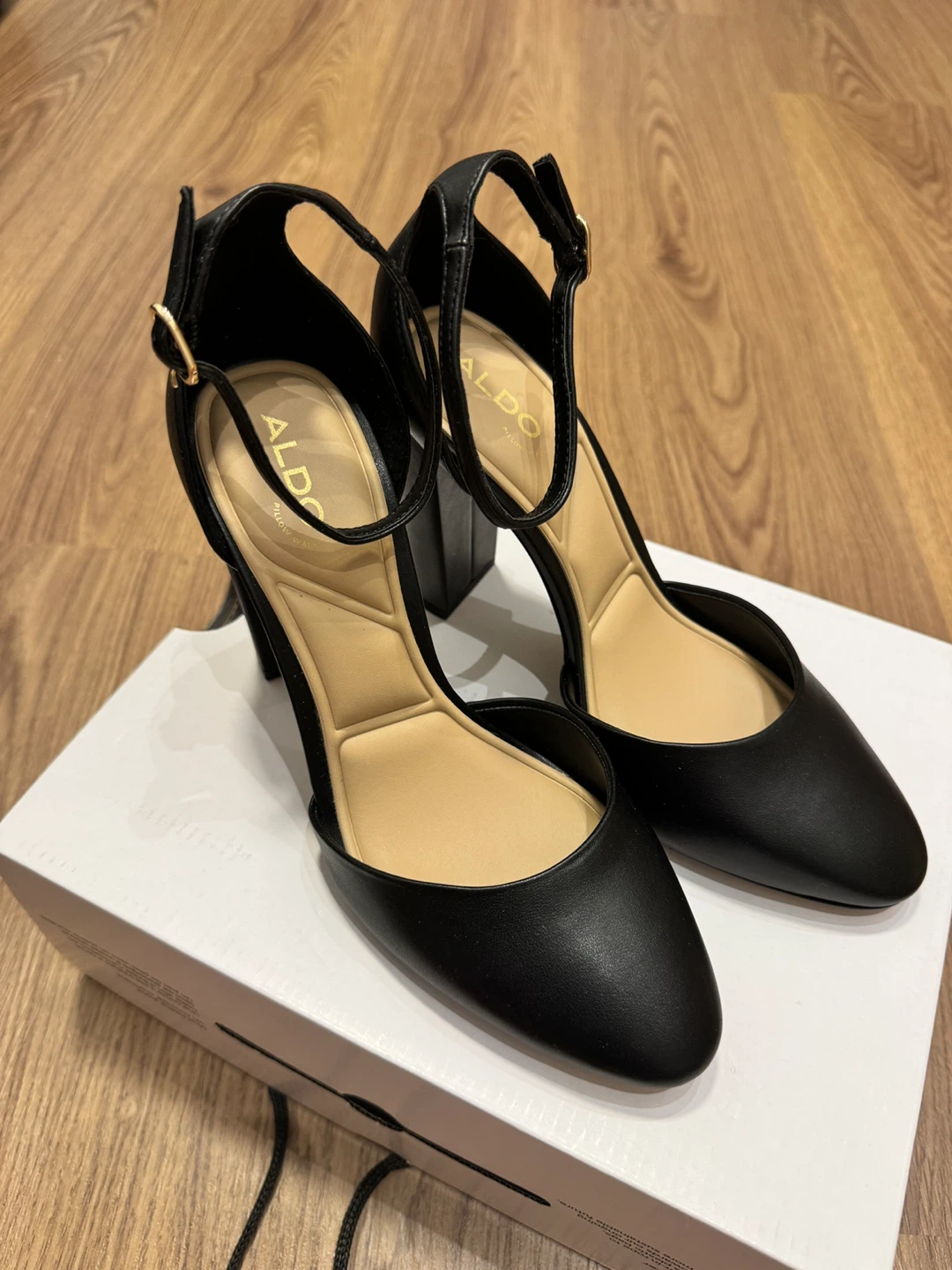 ALDO Black Ankle Strap Heels