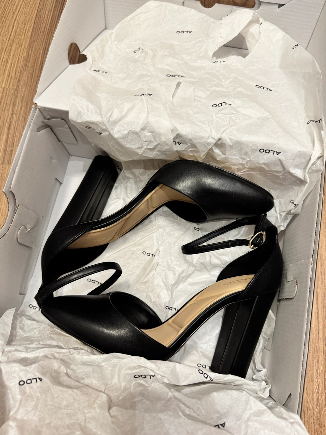 ALDO Black Ankle Strap Heels - photo 4