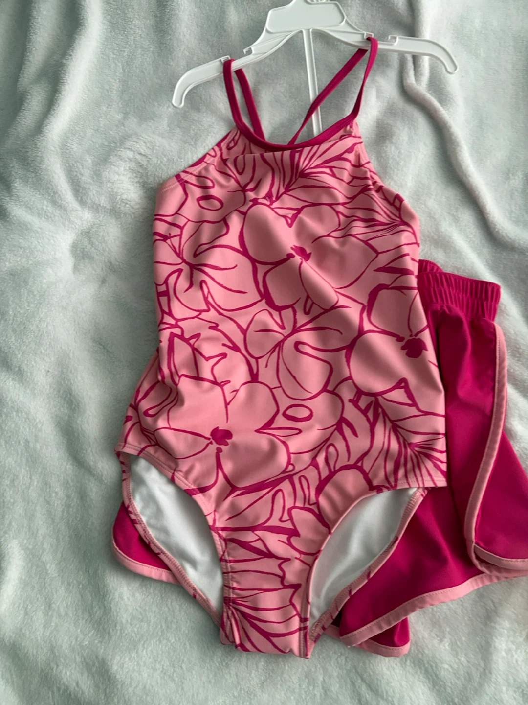Girls Swimsuit and Shorts Set