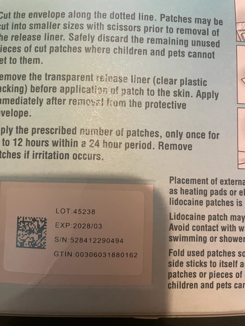 Lidocaine Patch 5% - Endo - 30 Patches - photo 2