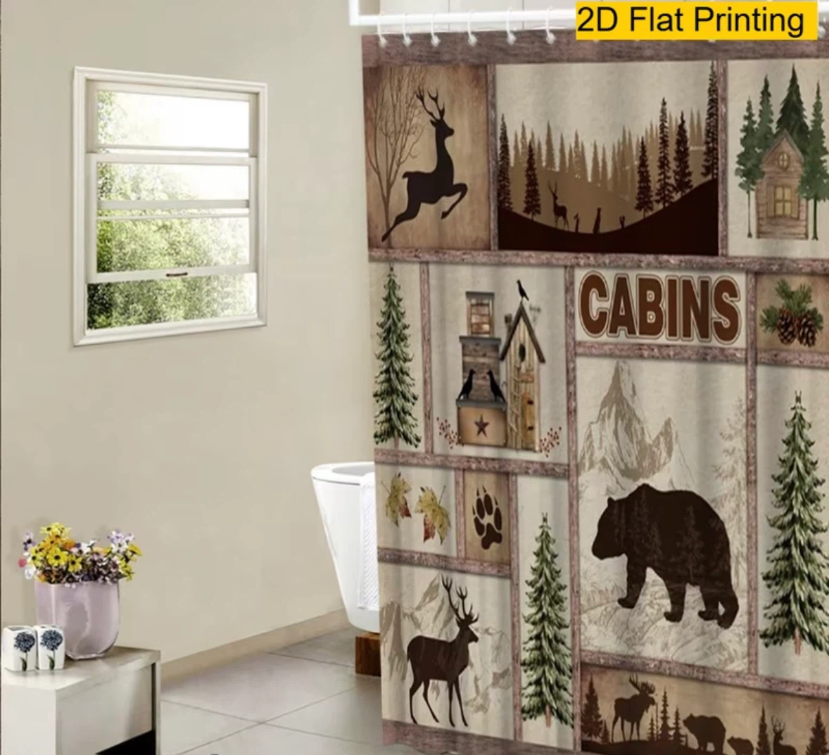 Cabins Shower Curtain (New)