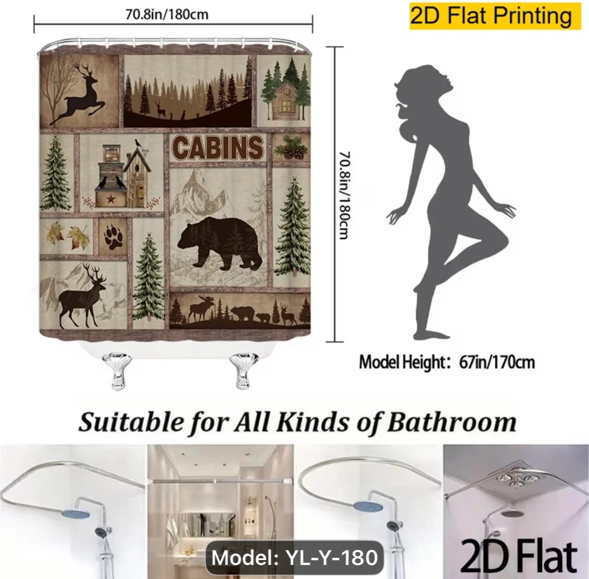 Cabins Shower Curtain (New) - photo 2