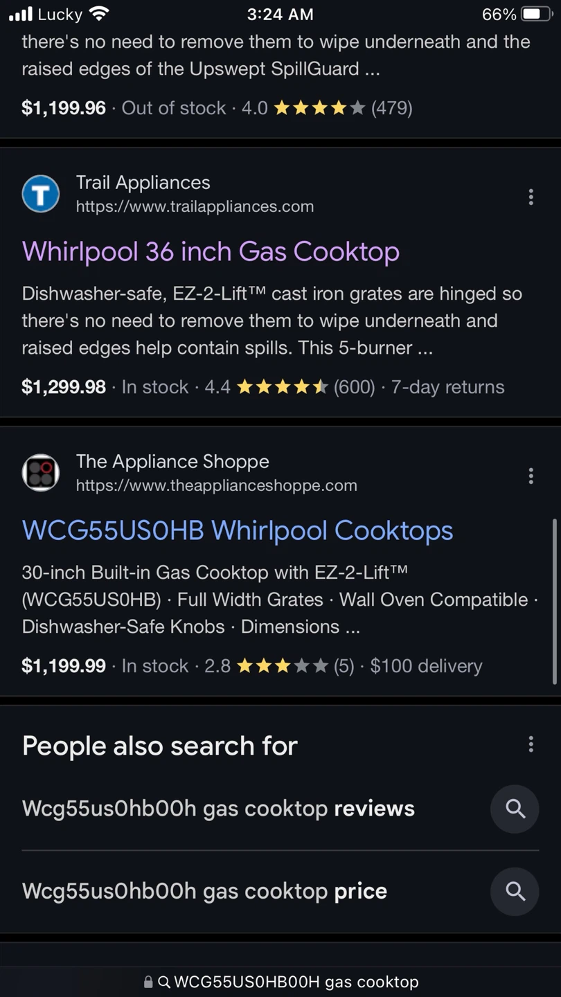 Whirlpool 30-inch Gas Cooktop WCG55US0HB