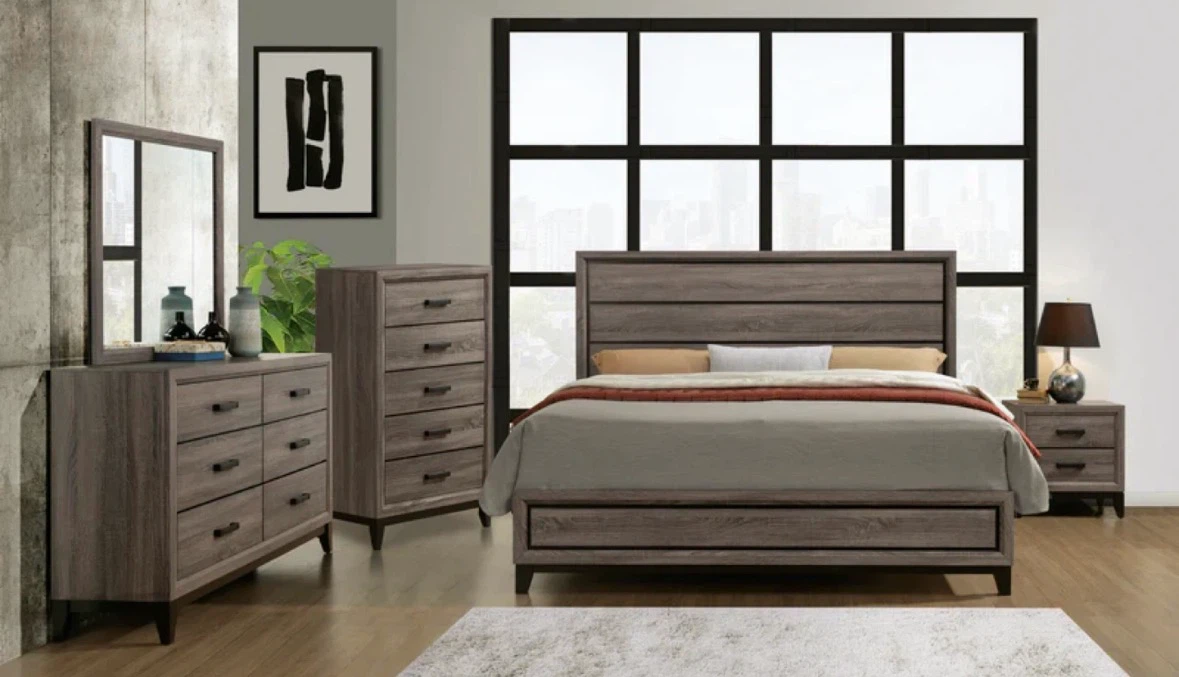 Grey Wood Bedroom Set