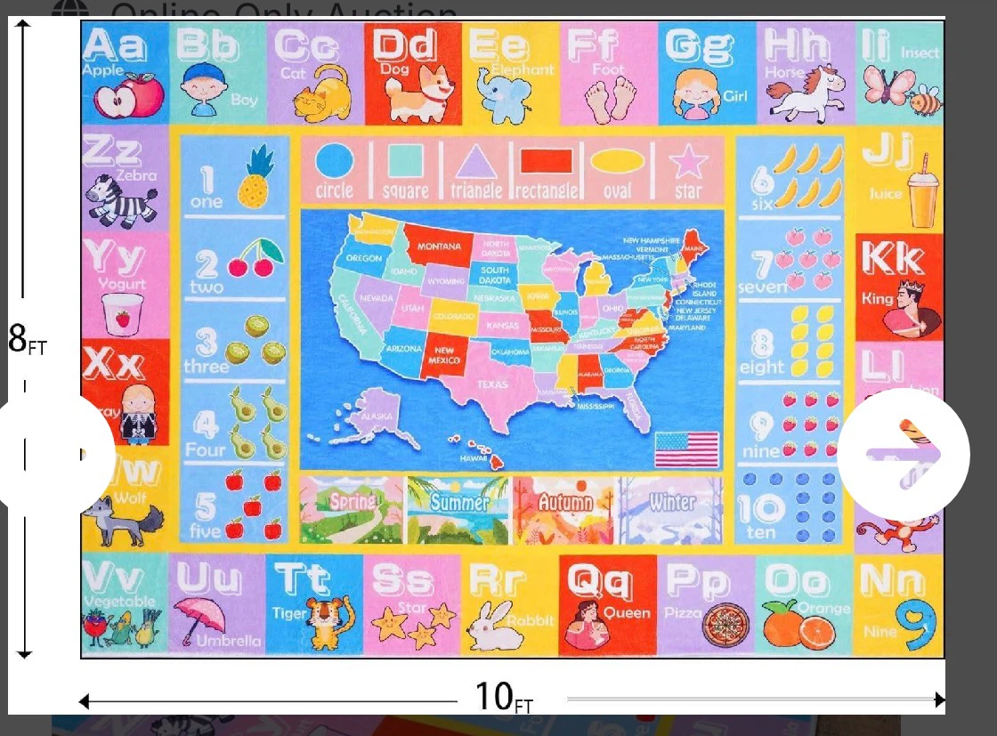 Educational ABC, Numbers, Shapes & Maps Play Mat Rug - photo 2