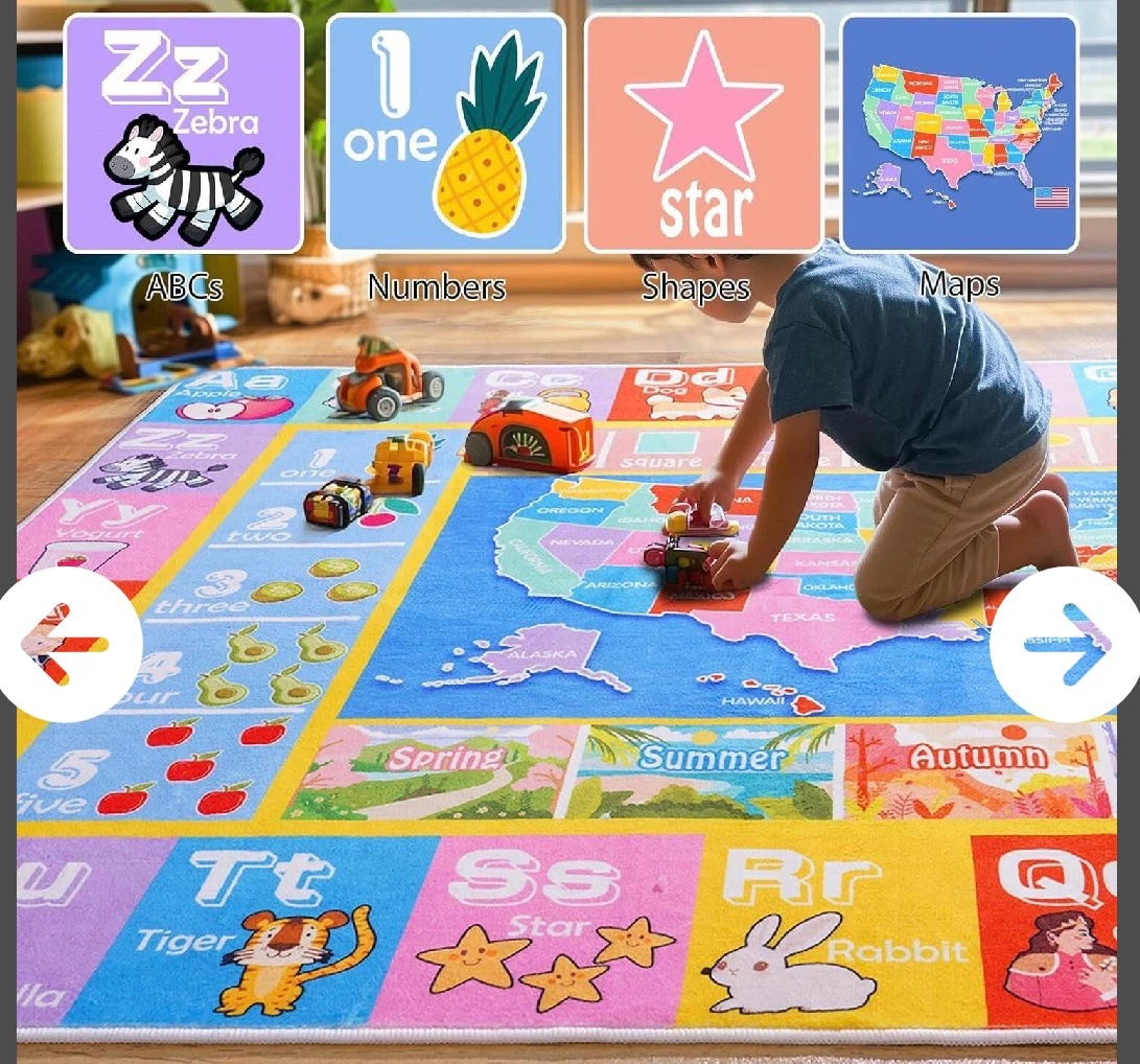 Educational ABC, Numbers, Shapes & Maps Play Mat Rug - photo 3