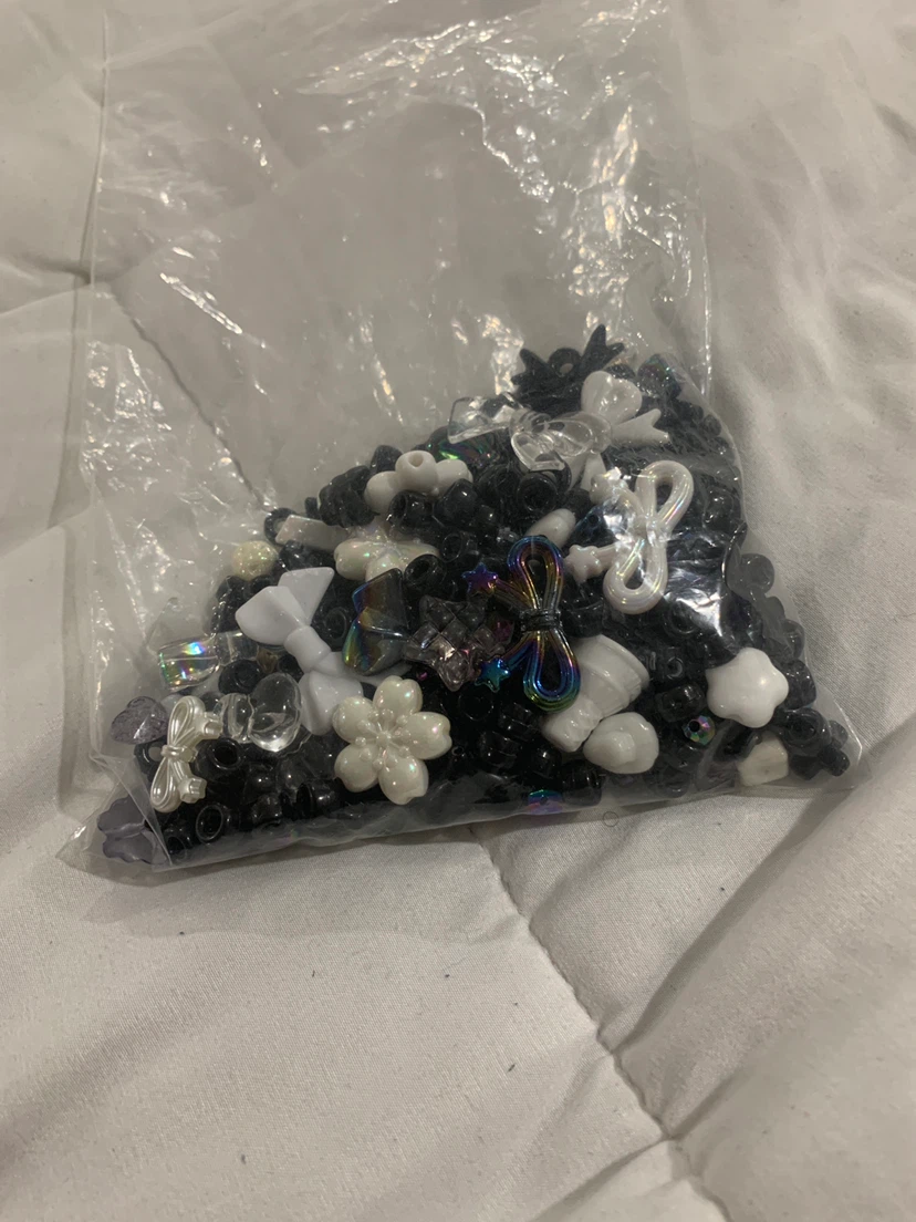 Black and White Craft Beads and Charms