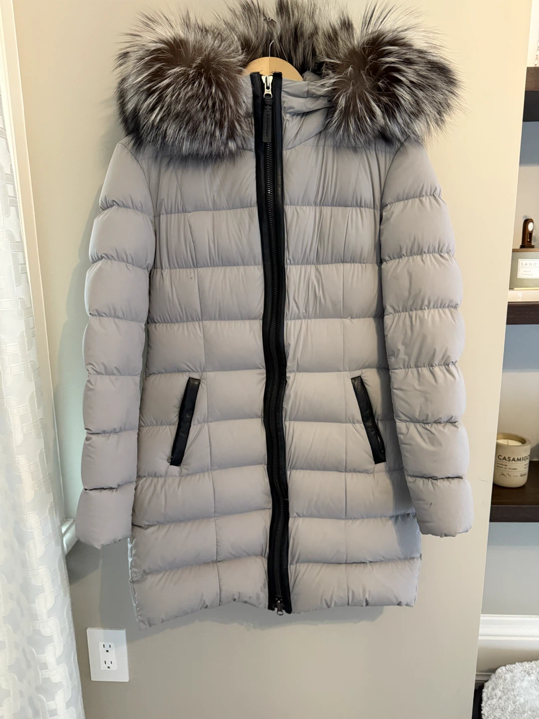Mackage Light Grey Puffer Jacket with Fur Hood - photo 5