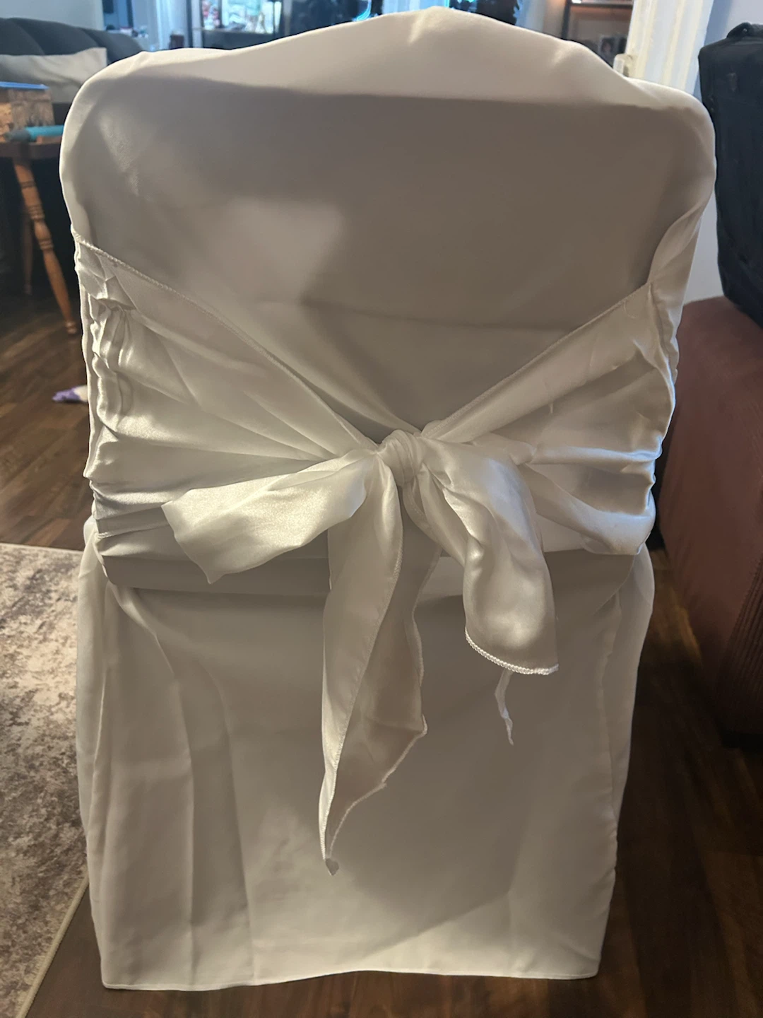 200 White Chair Covers with tie backs - photo 2