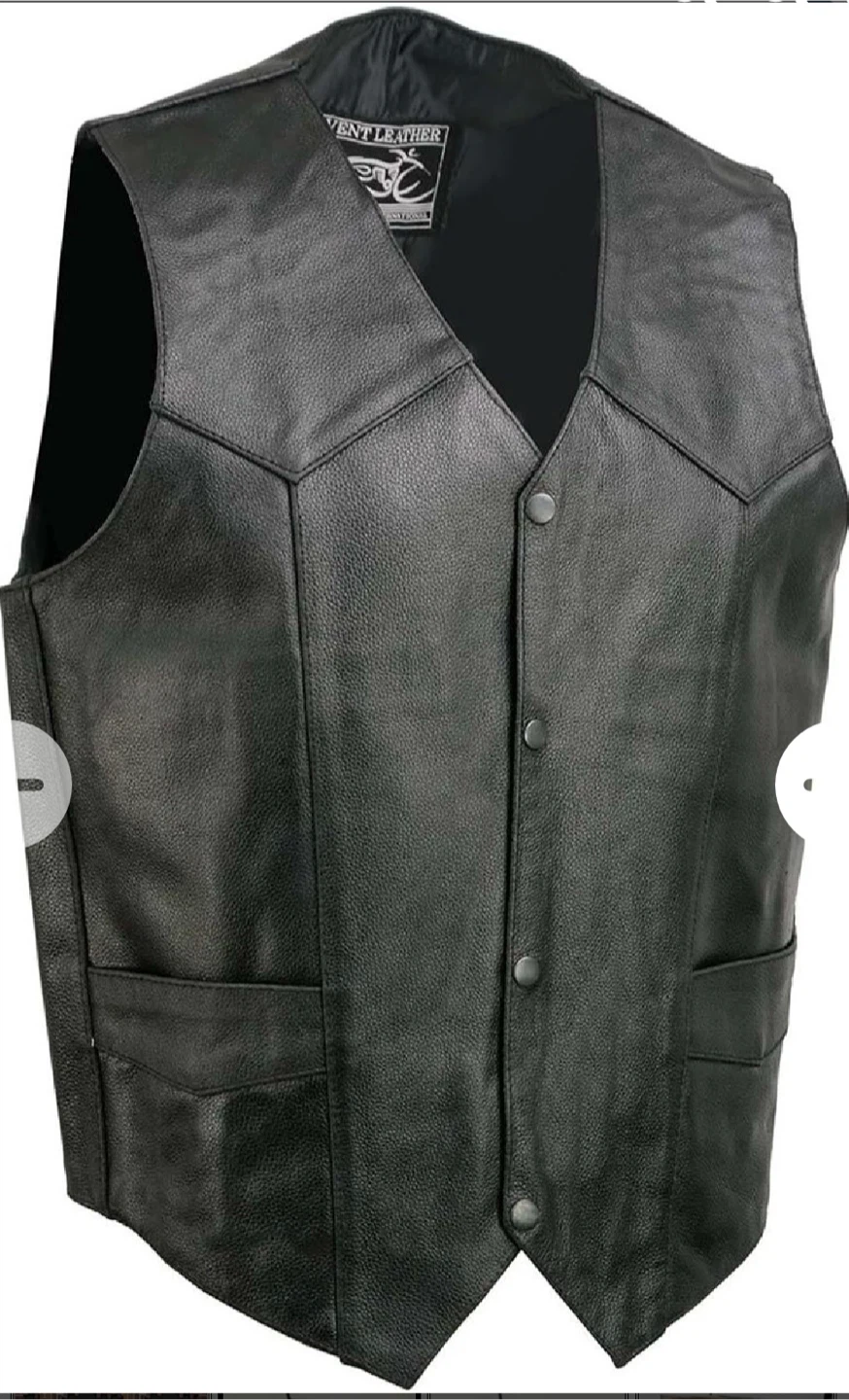 EVENT LEATHER Men's Black Leather Vest