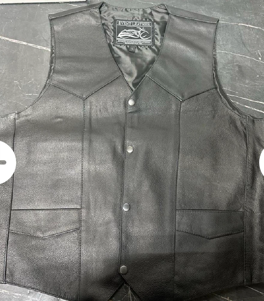 EVENT LEATHER Men's Black Leather Vest - photo 4