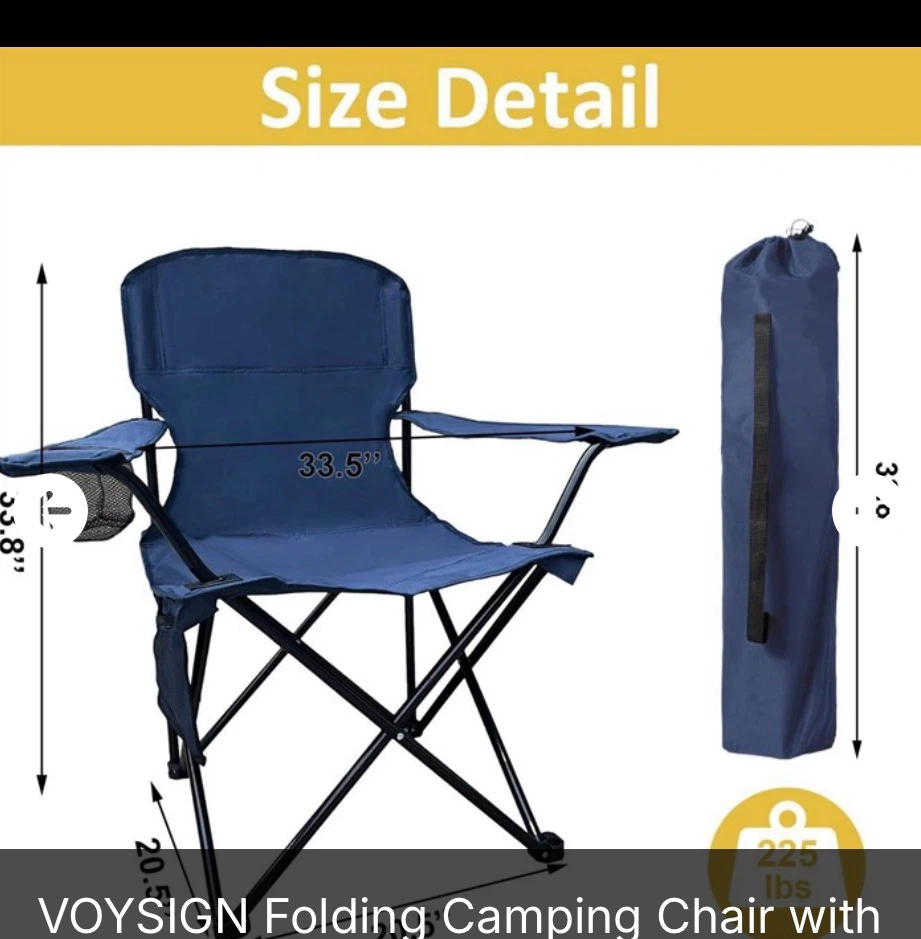 VOYSIGN Folding Camping Chair with Cup Holder - photo 2