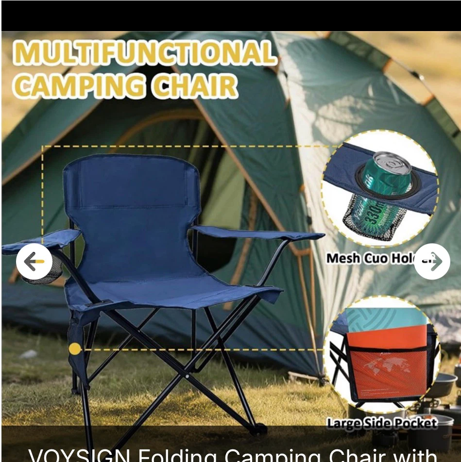 VOYSIGN Folding Camping Chair with Cup Holder - photo 3