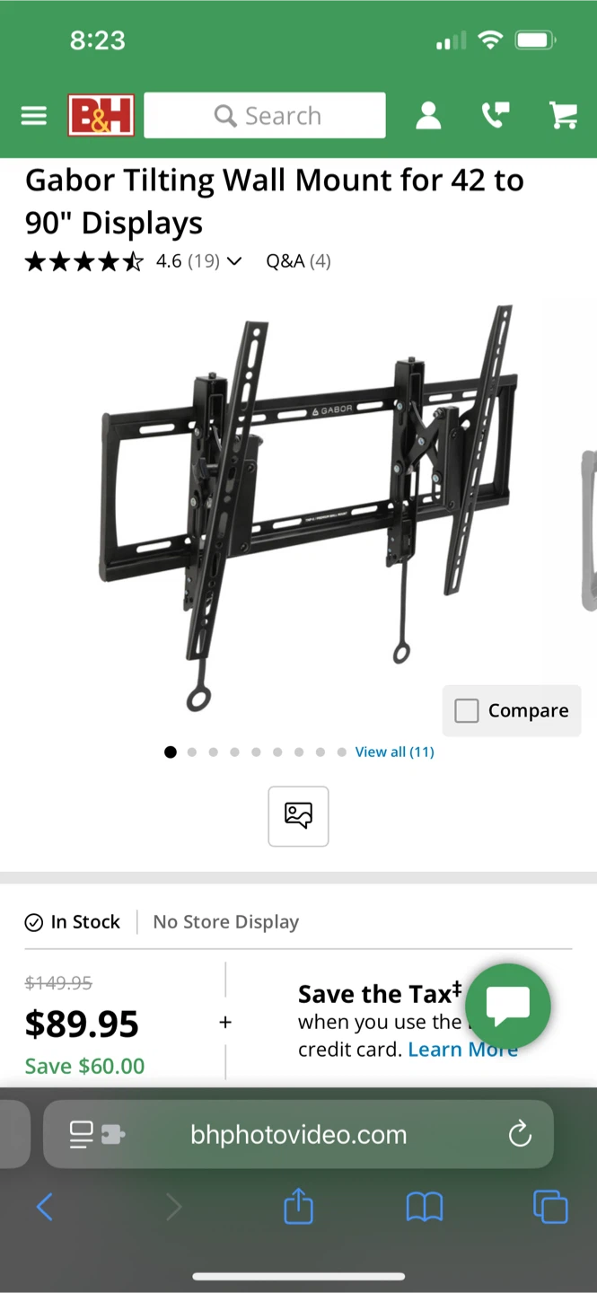 Gabor Tilting Wall Mount for 42 to 90" Displays