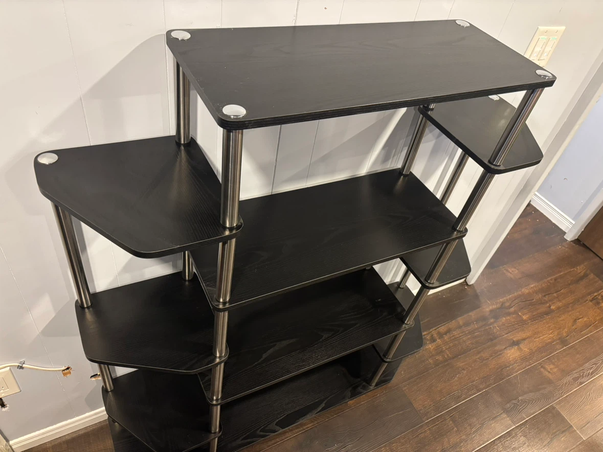 Black Multi-Level Shelf Unit - photo 3