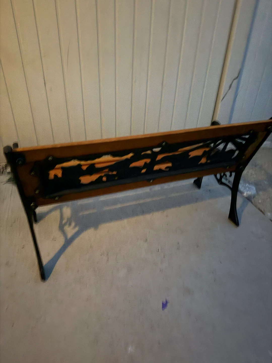 Outdoor Bench with Cast Iron Animal Accents - photo 5