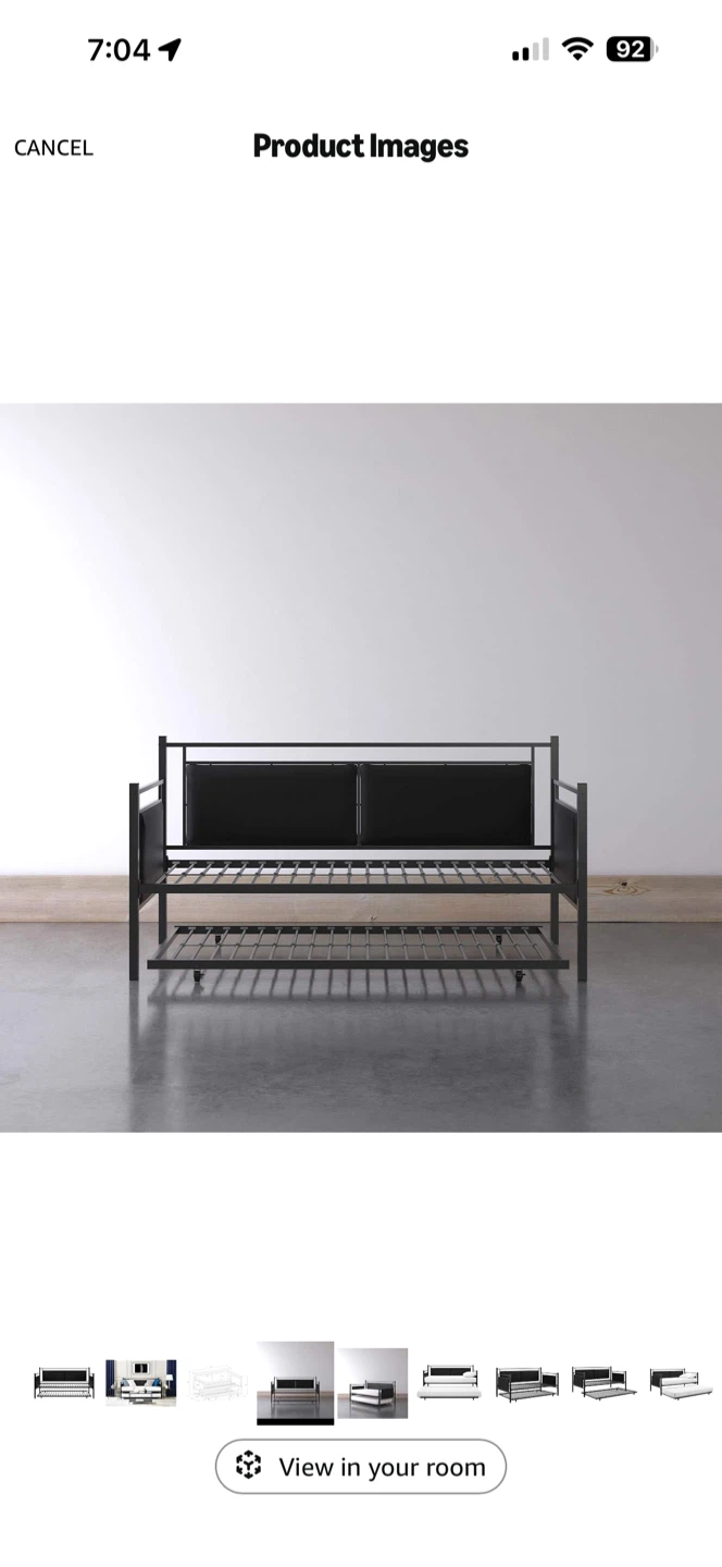Black Metal Daybed with Trundle - photo 5