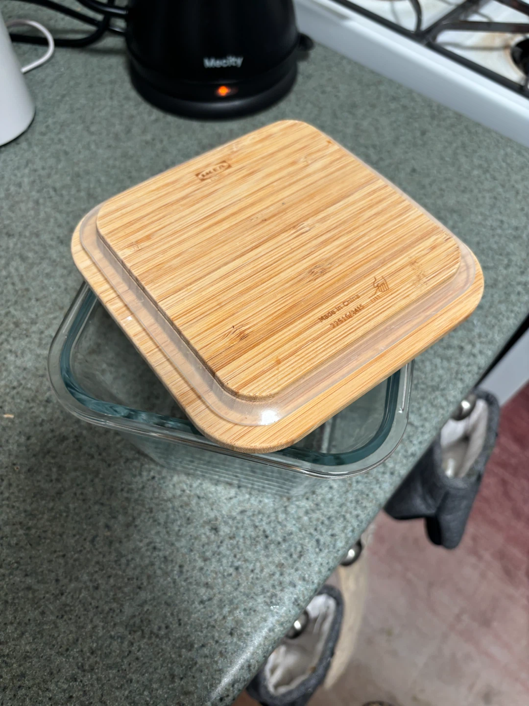 IKEA Glass Food Storage Container with Bamboo Lid - photo 2
